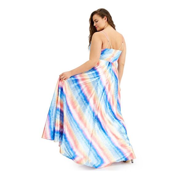 CITY STUDIO Womens Spaghetti Strap Full-Length Fit + Flare Dress - Picture 2 of 4